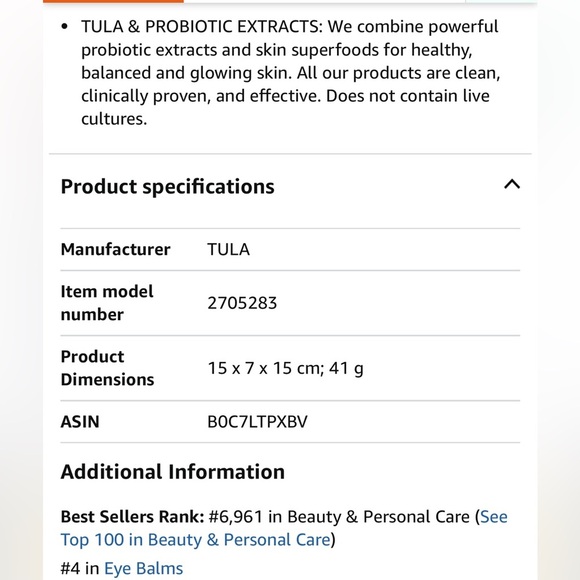 Tula Gold Glow Radiance Eye cooling balm - Picture 9 of 13